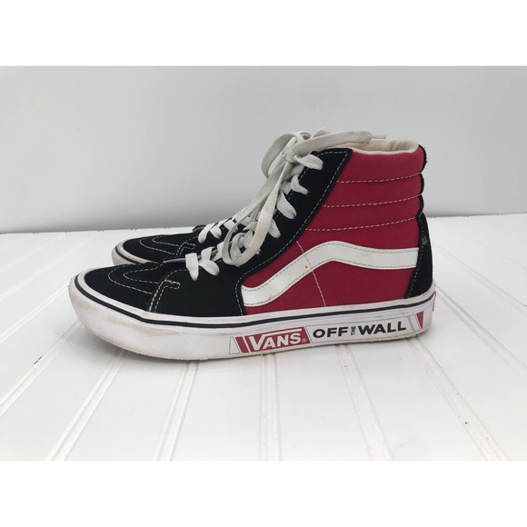 Vans Off The Wall Red White Black Sk8-Hi Skateboard Sneaker Men's Size 7 - Picture 5 of 10